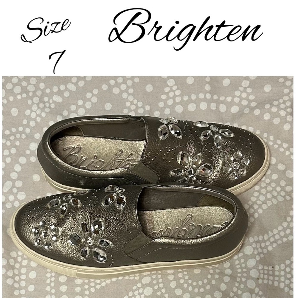 Brighton Bling Silver Embellished Loafer Sneakers